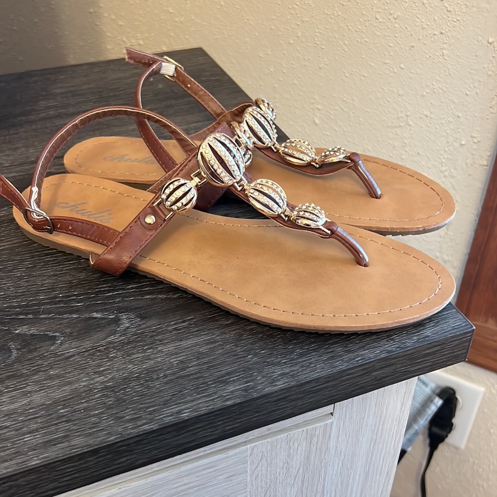 Sandals brown sparkle size 10